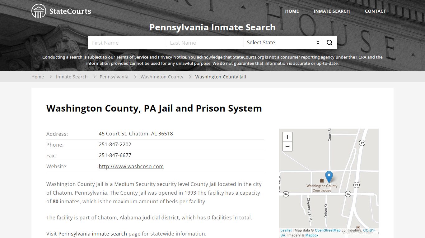 Washington County Jail Inmate Records Search, Pennsylvania ...